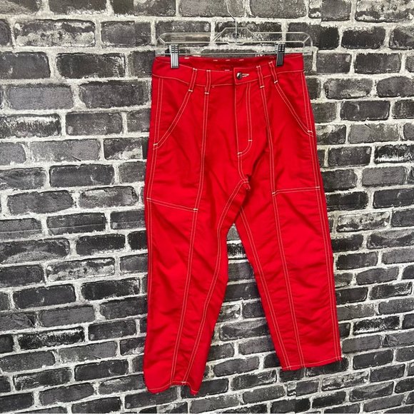 Eckhaus Latta Red Blunt Trousers - size 26 - Picture 2 of 12